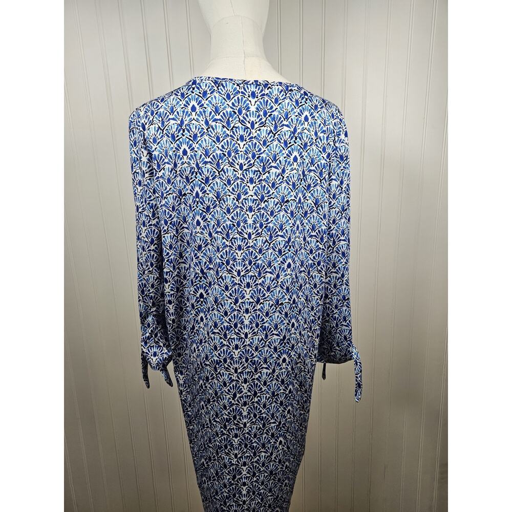 STELLA PARKER Cool Tide Tiles UPF50 Tunic Dress Women's Size L Coastal Beach - Picture 5 of 6